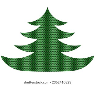 christmas tree, fir in the texture of of a knitted sweater