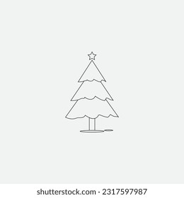 christmas tree, fir tree, vector illustration
