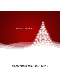 Weihnachtsbaum mit Feuerwerken, Vektorgrafik.