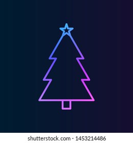 Christmas tree, fir-tree in the snow nolan icon. Simple thin line, outline illustration of Christmas joy icons for UI and UX, website or mobile application
