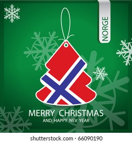 Christmas tree with the flag of Norway