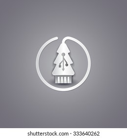 Christmas tree flash drive. Origami style.