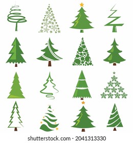 Christmas tree flat art design
