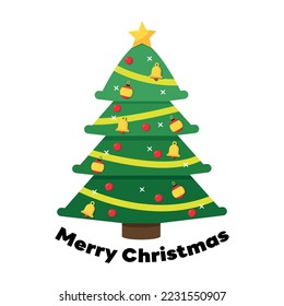 Christmas Tree flat design icon sign
