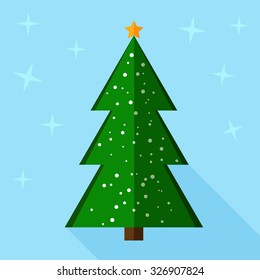 Christmas tree flat design icon
