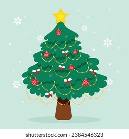 Christmas Tree in flat design vector illustration