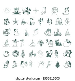 Christmas Tree flat glyph icons set. Xmas symbol, simple pictogram collection. Winter season design element. New year silhouette black sign. Isolated on white xmas icon concept vector illustration