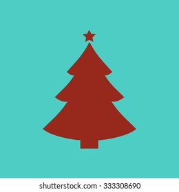 Christmas tree flat icon