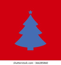 Christmas tree flat icon