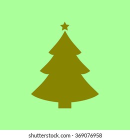 Christmas tree flat icon