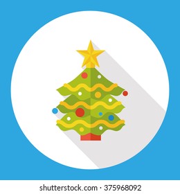 Christmas tree flat icon