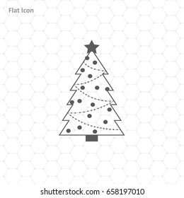 Christmas tree flat icon