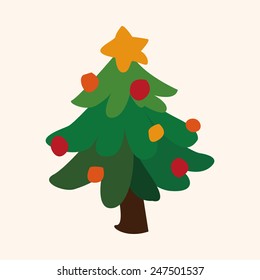 Christmas tree flat icon, eps10
