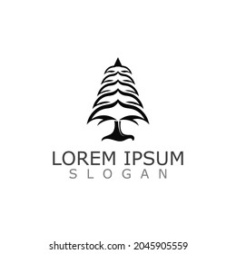 Christmas Tree Flat Icon forest or park simple vector nature image design