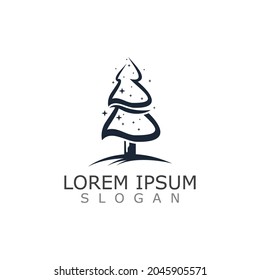 Weihnachtsbaum Flache Ikonenwald oder Park einfache Vektorgrafik-Design