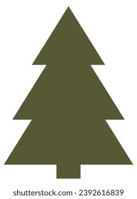 Christmas tree flat icon isolated on white background.