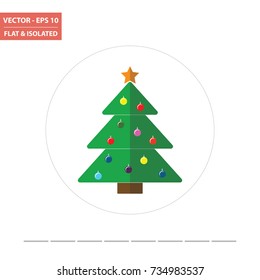 Christmas tree flat icon isolated. Vector Illustration.