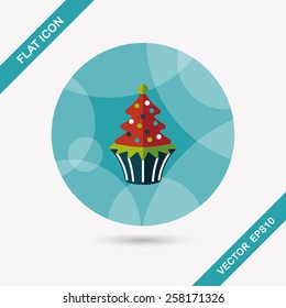 Christmas tree flat icon with long shadow,eps10