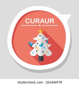 Christmas tree flat icon with long shadow,eps10