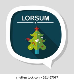 Christmas tree flat icon with long shadow,eps10
