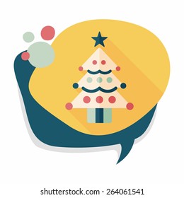 Christmas tree flat icon with long shadow, eps10