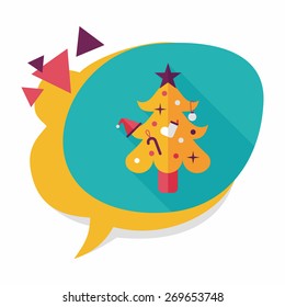 Christmas tree flat icon with long shadow,eps10