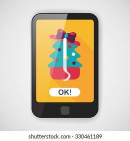 Christmas tree flat icon with long shadow, eps10