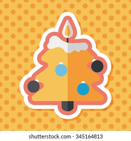 Christmas tree flat icon with long shadow, eps10