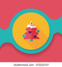 Christmas tree flat icon with long shadow, eps10