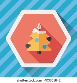 Christmas tree flat icon with long shadow, eps10