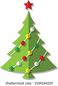 Christmas tree flat icon on white background, Merry Christmas concept