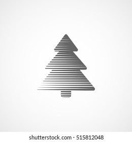 Christmas Tree Flat Icon On White Background