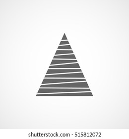 Christmas Tree Flat Icon On White Background