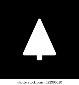 Christmas Tree Flat Icon On Black Background