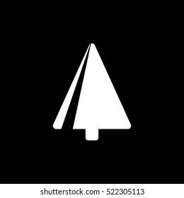 Christmas Tree Flat Icon On Black Background