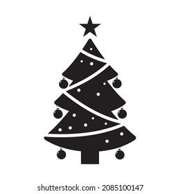 Christmas tree flat icon symbol