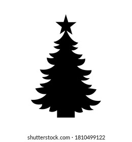 Christmas tree flat icon, vector