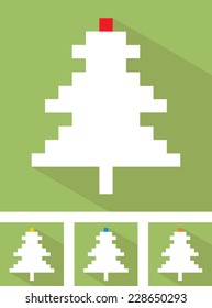 Christmas tree flat icon / vector