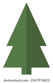 Christmas tree flat icon vector isolated on white background.
