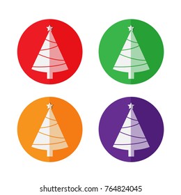 Christmas tree flat icons