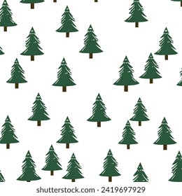 Christmas Tree Flat Illustration, Xmas Tree Vector icon.