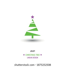 Christmas tree in a flat style.