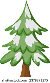 Christmas tree in flat style. Fir tree. Inscription for postcard, invitation, poster, banner.