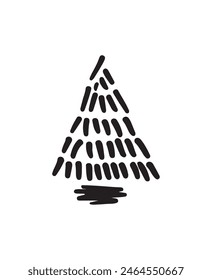 Christmas tree in flat style. Tree sketch vector illustration. New Year concept. EPS10
