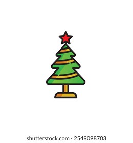 Christmas tree flat vector design