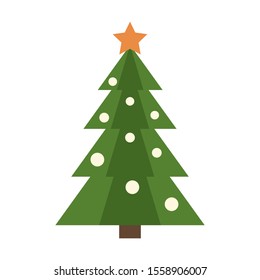 Christmas tree flat vector icon
