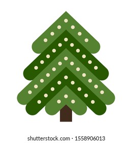 Christmas tree flat vector icon