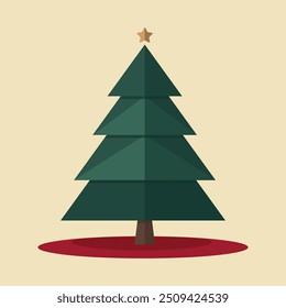 Christmas tree. Flat vector illustration. Modern Christmas tree