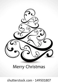 Christmas tree Floral backgorund vector illustration 