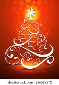 Christmas Tree Floral Background Vector illustration 